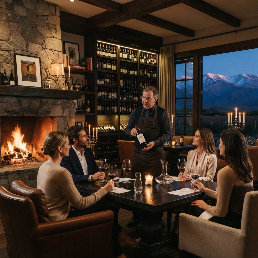 Private wine tasting salon at Andes Palace