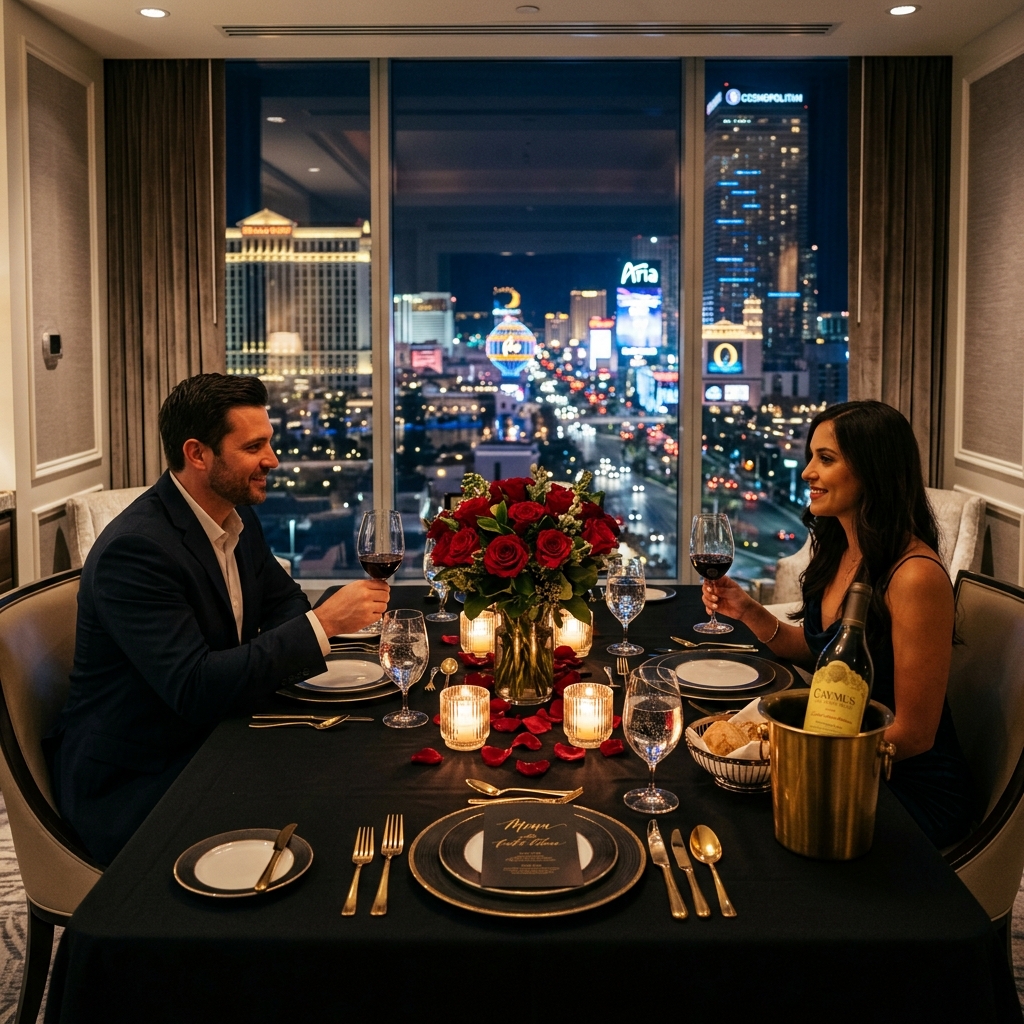 Private dining table prepared for guests