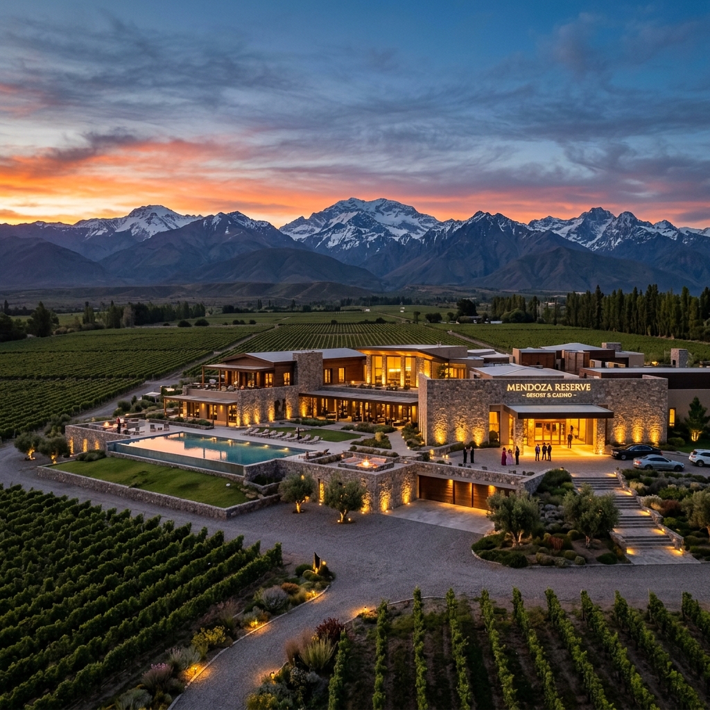 Andes Palace resort surrounded by vineyards and mountains