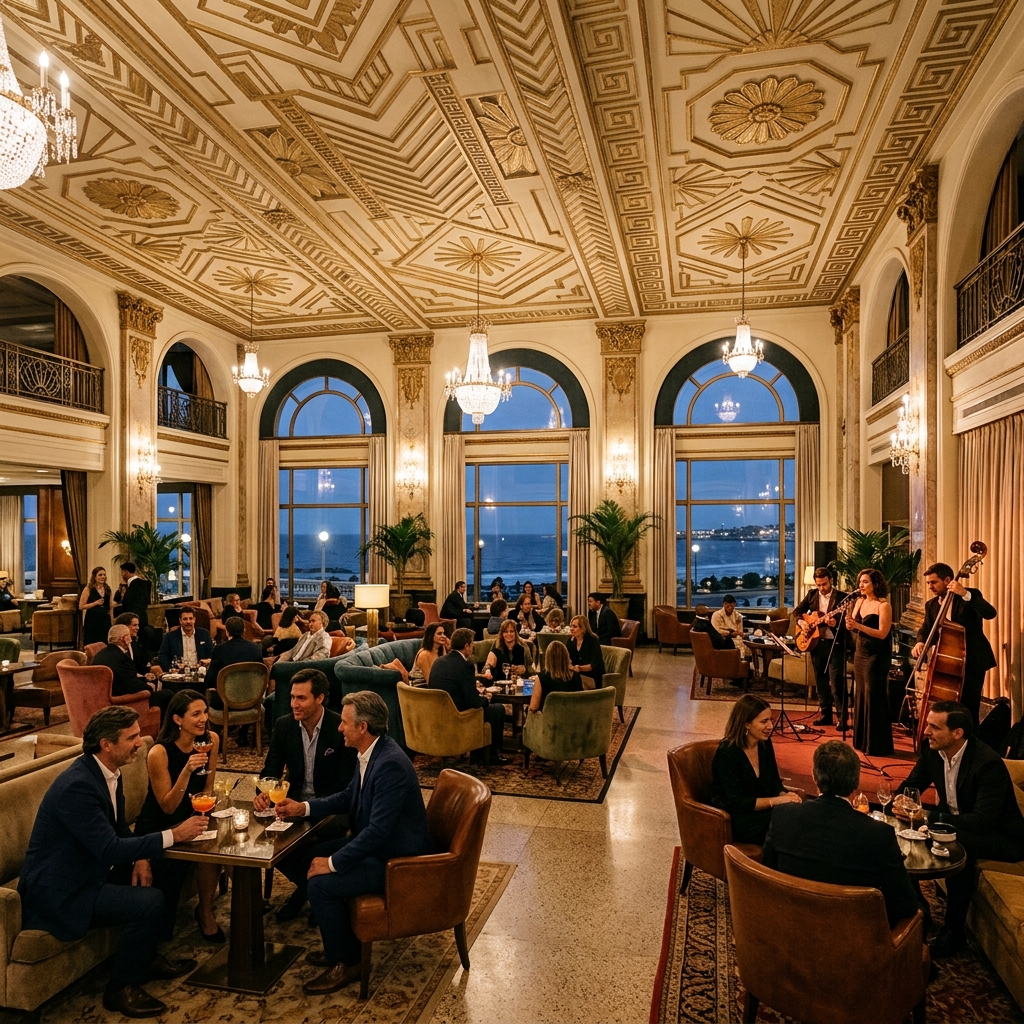 Grand oceanfront lounge at Mar del Plata Grand