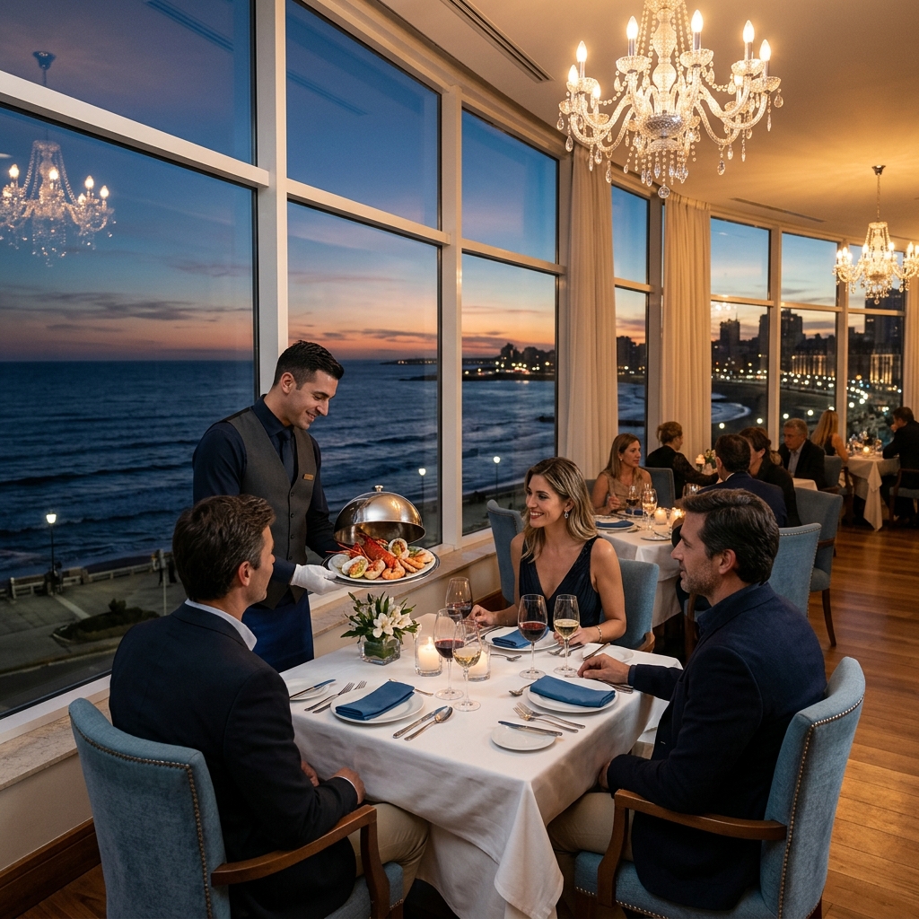Ocean-view restaurant at Mar del Plata Grand